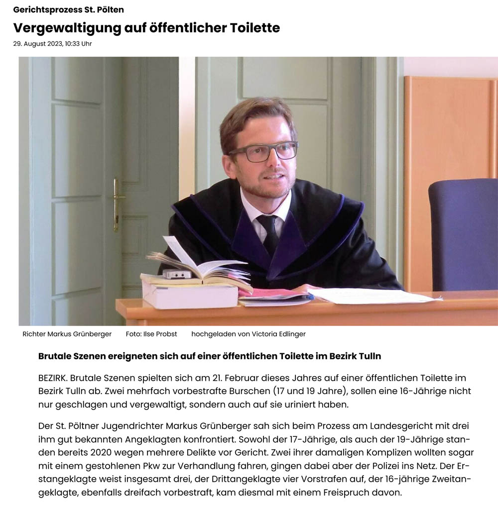 Gerichtsprozess St. Pölten: Freispruch im Zweifel für jugendlichen Mandanten